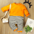 Minimalist Autumn Unisex Baby Jumpsuit, Ages 1-12 Months | Color: Deep Yellow | Image 1