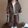 Trendy Autumn 2-Piece Girls' Pants Suit, Ages 2-9 | Color: Khaki | Image 1