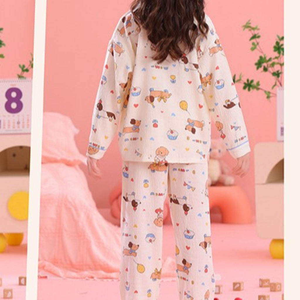 Modern Chic All-Season Casual Sporty Autumn 2-Piece Unisex Kids' Pajama Set, Ages 2-13 | Color: Style 3 | Image 2
