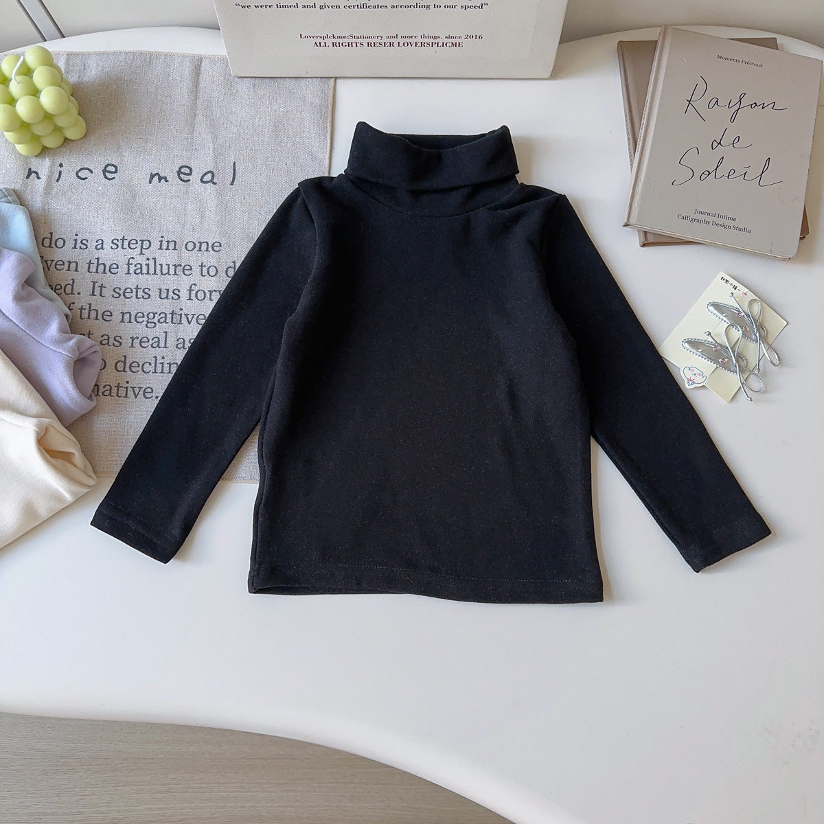 Minimalist Winter Girls' T-Shirt, Ages 2-5 | Color: Black | Image 1