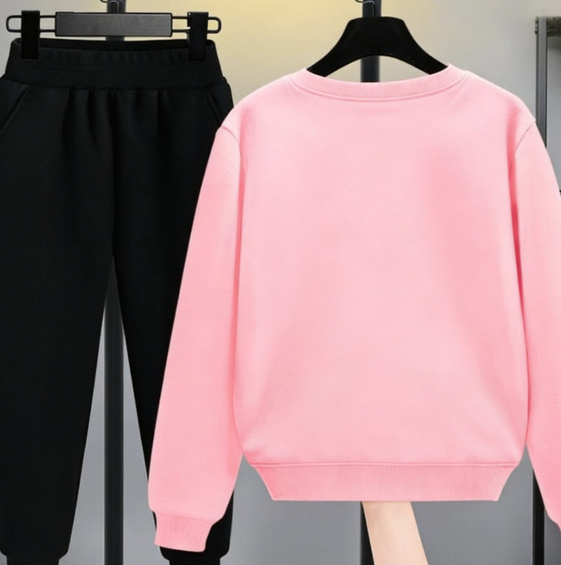 Modern Chic All-Season Minimalist Autumn 2-Piece Boys' Pants Suit, Ages 4-14 | Color: Pink | Image 3