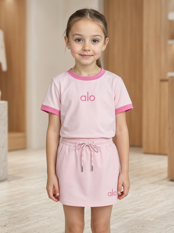Modern Chic All-Season Casual Sporty Summer 2-Piece Girls' Dress Suit, Ages 2-9 | Color: Pink | Image 1