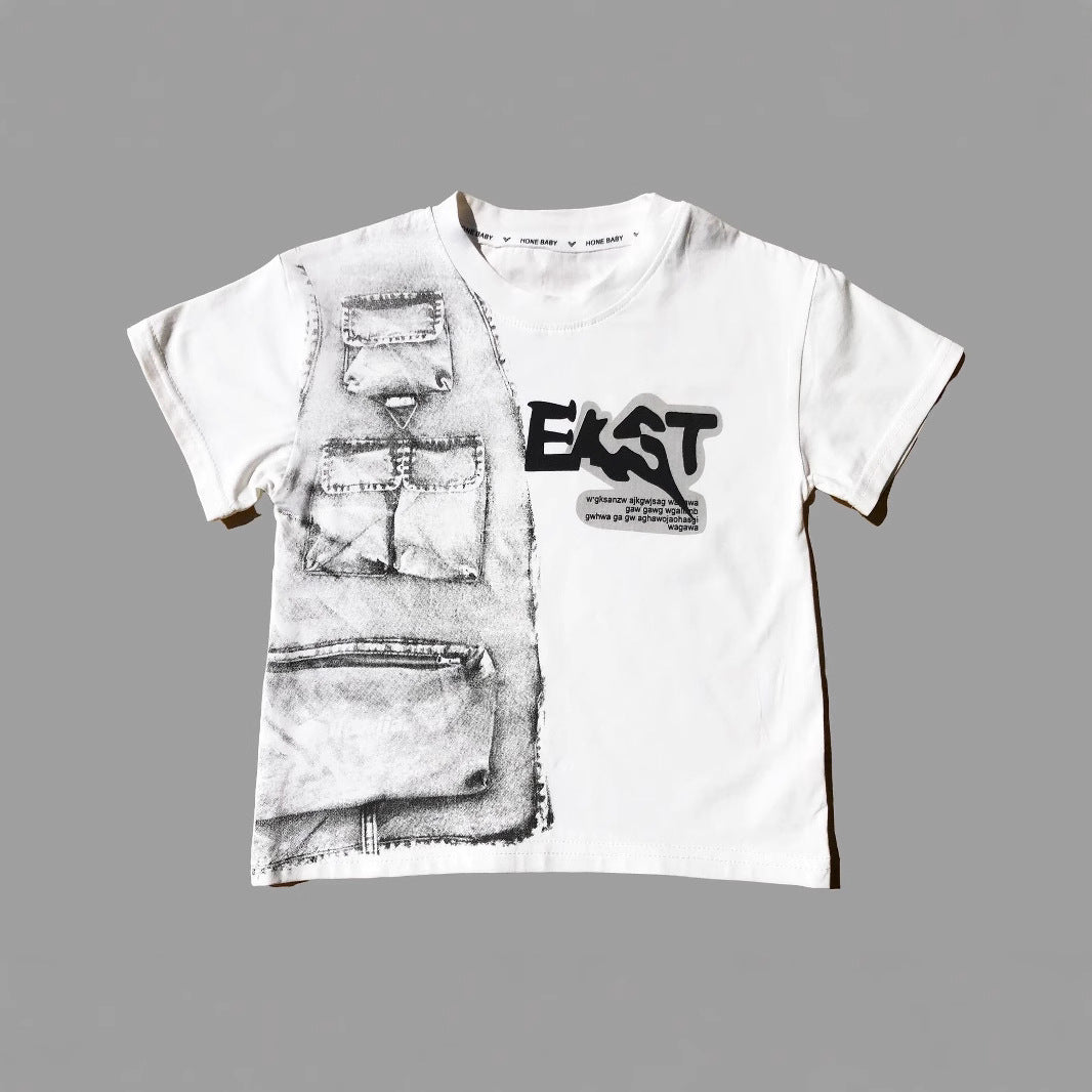Casual Sporty Summer 2-Piece Boys' Pants Suit, Ages 2-9 | Color: White | Image 3