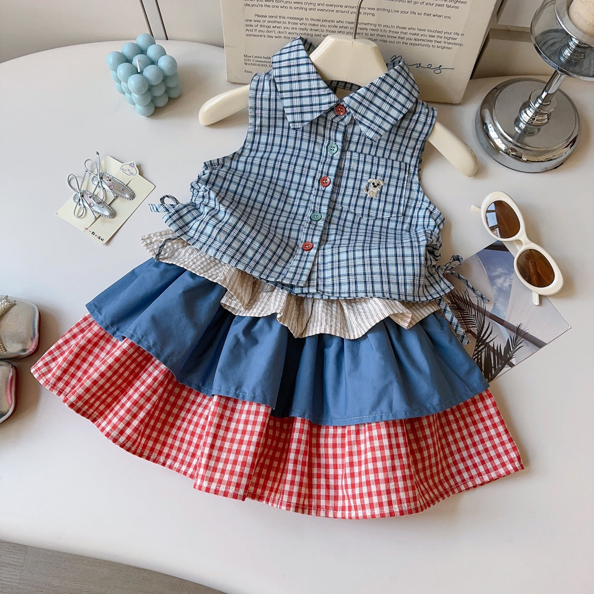Casual Sporty Summer 2-Piece Girls' Dress Suit, Ages 2-7 | Color: Flower | Image 1