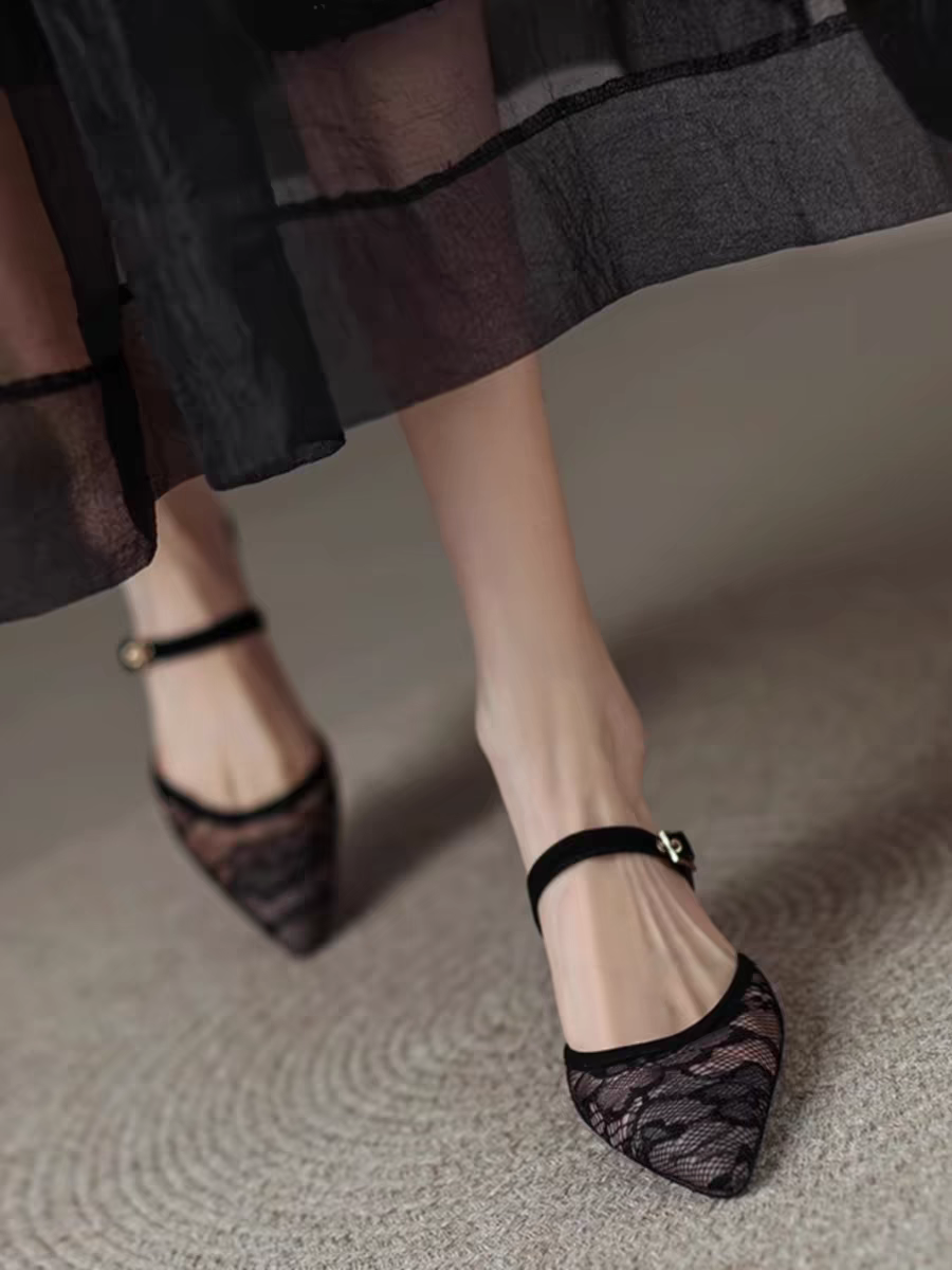 Modern Chic All-Season PU/Artificial Leather/Microfiber Leather Women's High Heel Slippers | Color: Black | Image 2