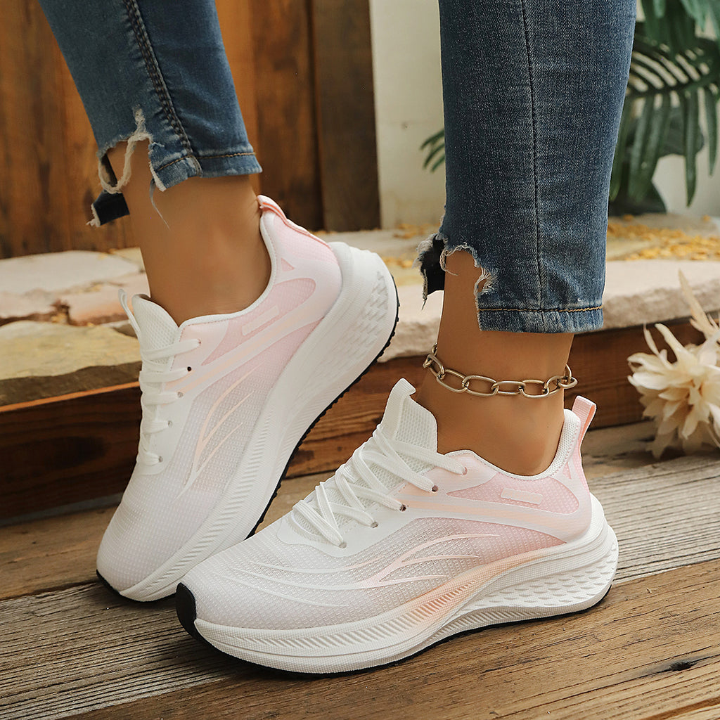 Modern Chic All-Season Net Women's Fashion Sneaker | Color: Pink | Image 1