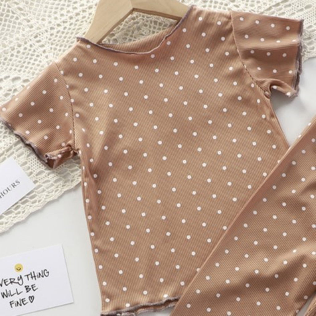 Modern Chic All-Season Minimalist Summer 2-Piece Girls' Pajama Set, Ages 2-9 | Color: Style 3 | Image 3