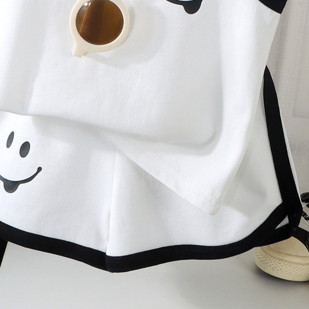 Modern Chic All-Season Casual Sporty Summer 2-Piece Boys' Pants Suit, Ages 2-7 | Color: White | Image 2