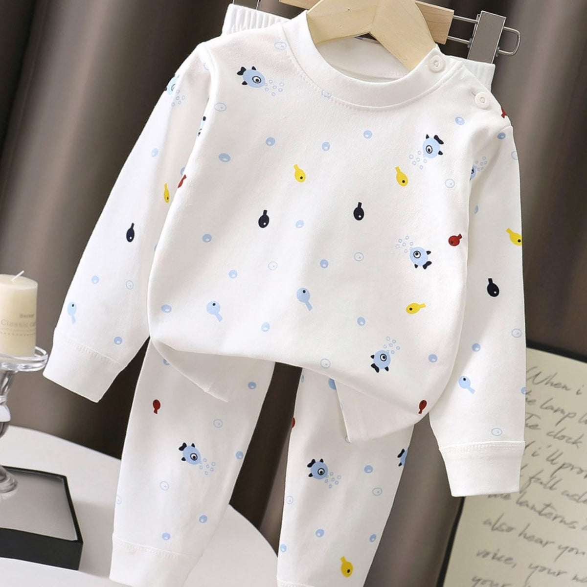 Sweet & Cute Spring 2-Piece Unisex Kids' Pajama Set, Ages 2-7 | Color: Style 2 | Image 3