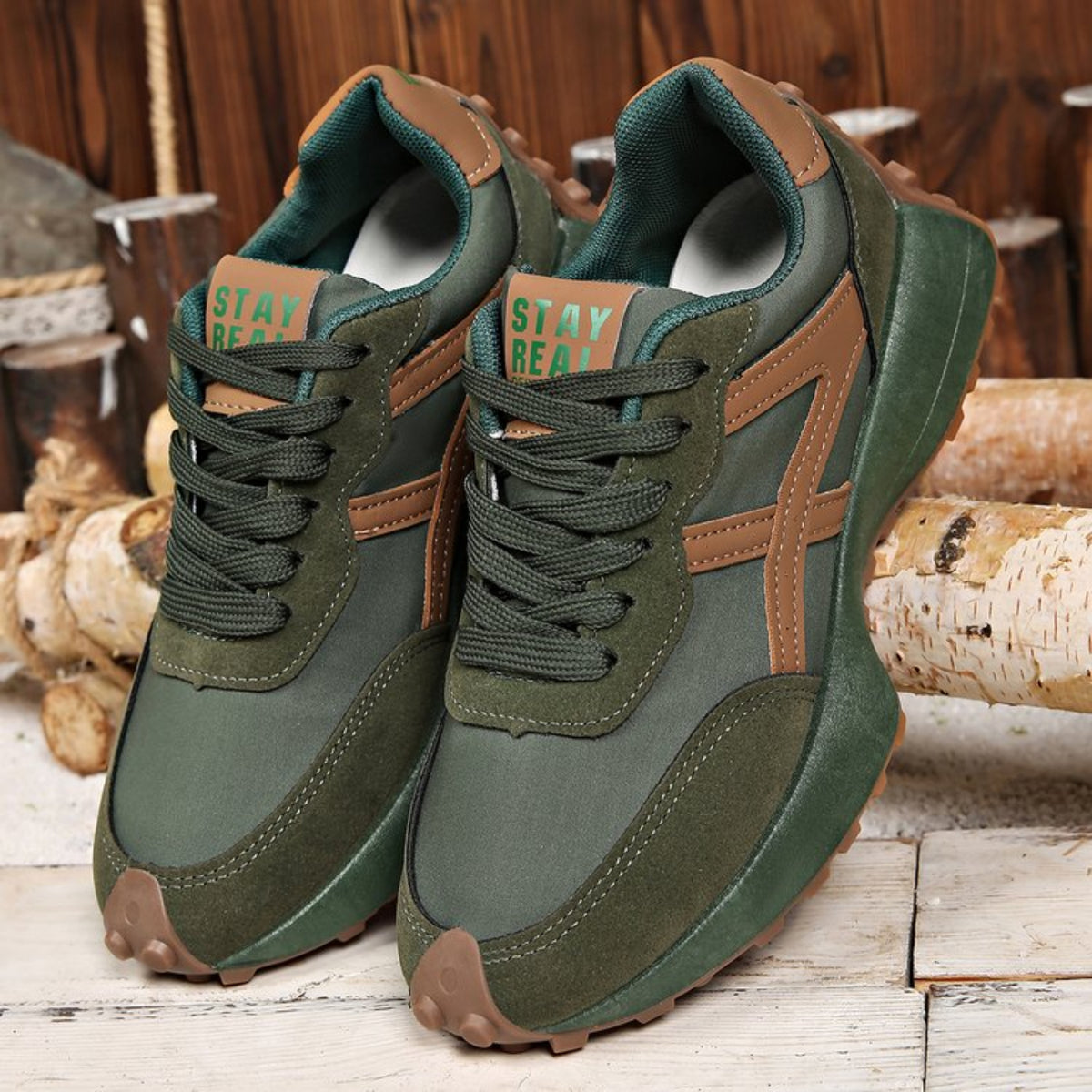 Modern Chic All-Season Others Women's Fashion Sneaker | Color: Green | Image 3