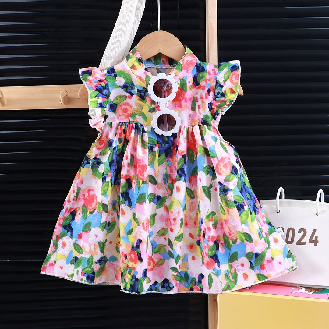 Sweet & Cute Summer Girls' A-Line Dress, Ages 2-13 | Color: Style 4 | Image 1