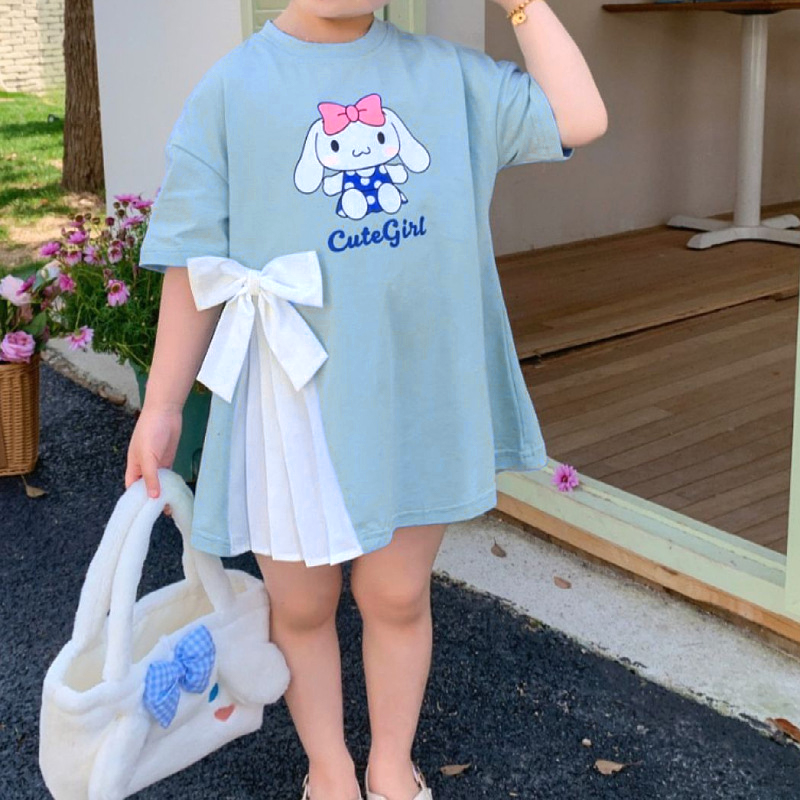 All-Season Sweet & Cute Summer Girls' Tee Dress, Ages 2-9 | Color: Blue | Image 1