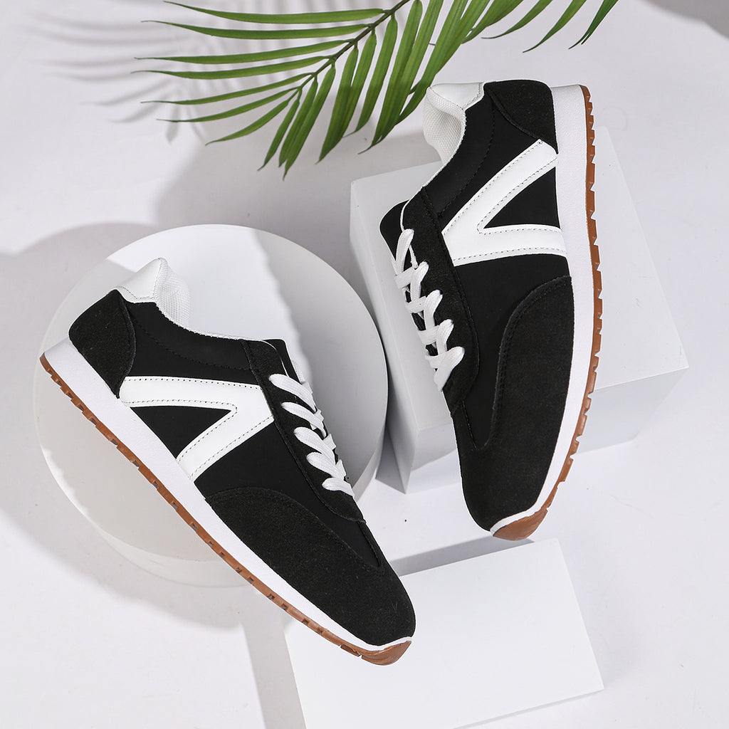 Modern Chic All-Season PU/Artificial Leather/Microfiber Leather Women's Fashion Sneaker | Color: Black | Image 2
