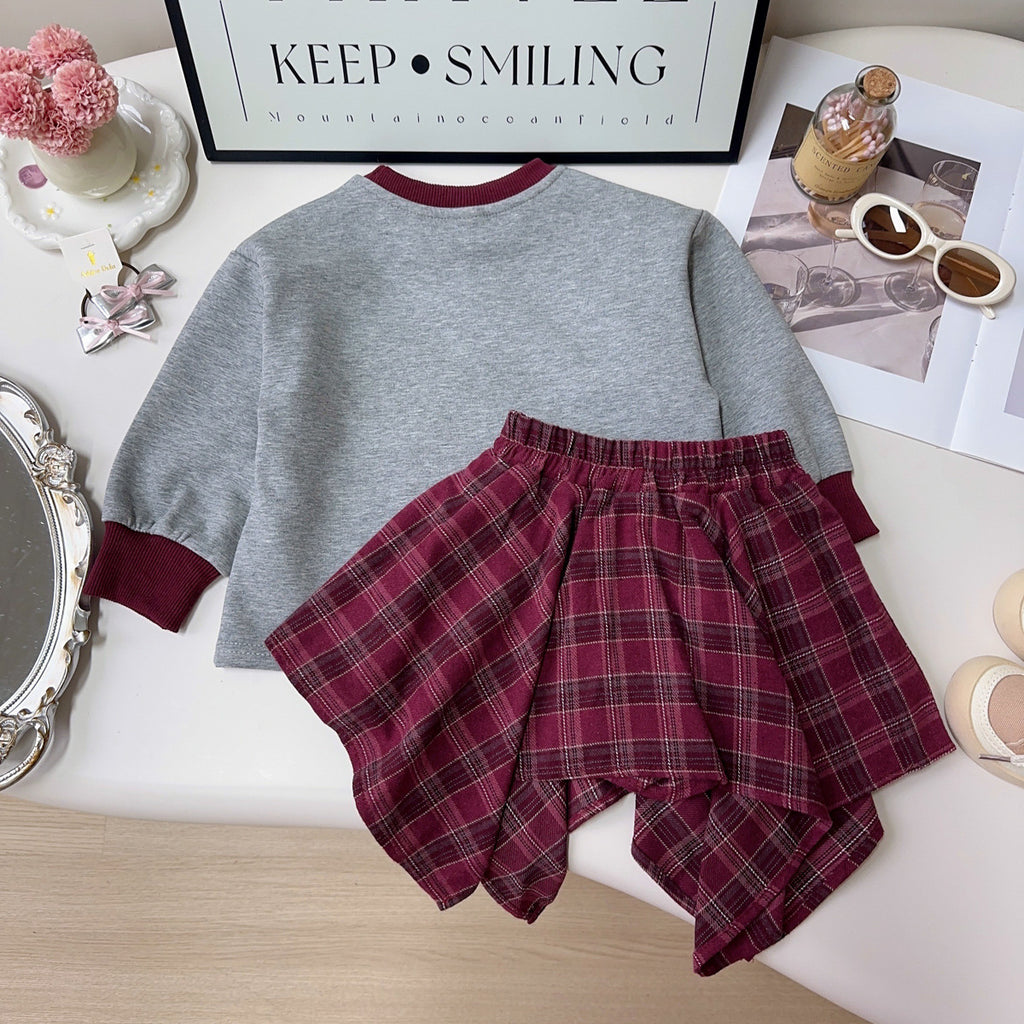 Trendy Autumn 2-Piece Girls' Dress Suit, Ages 2-9 | Color: As the Picture | Image 3