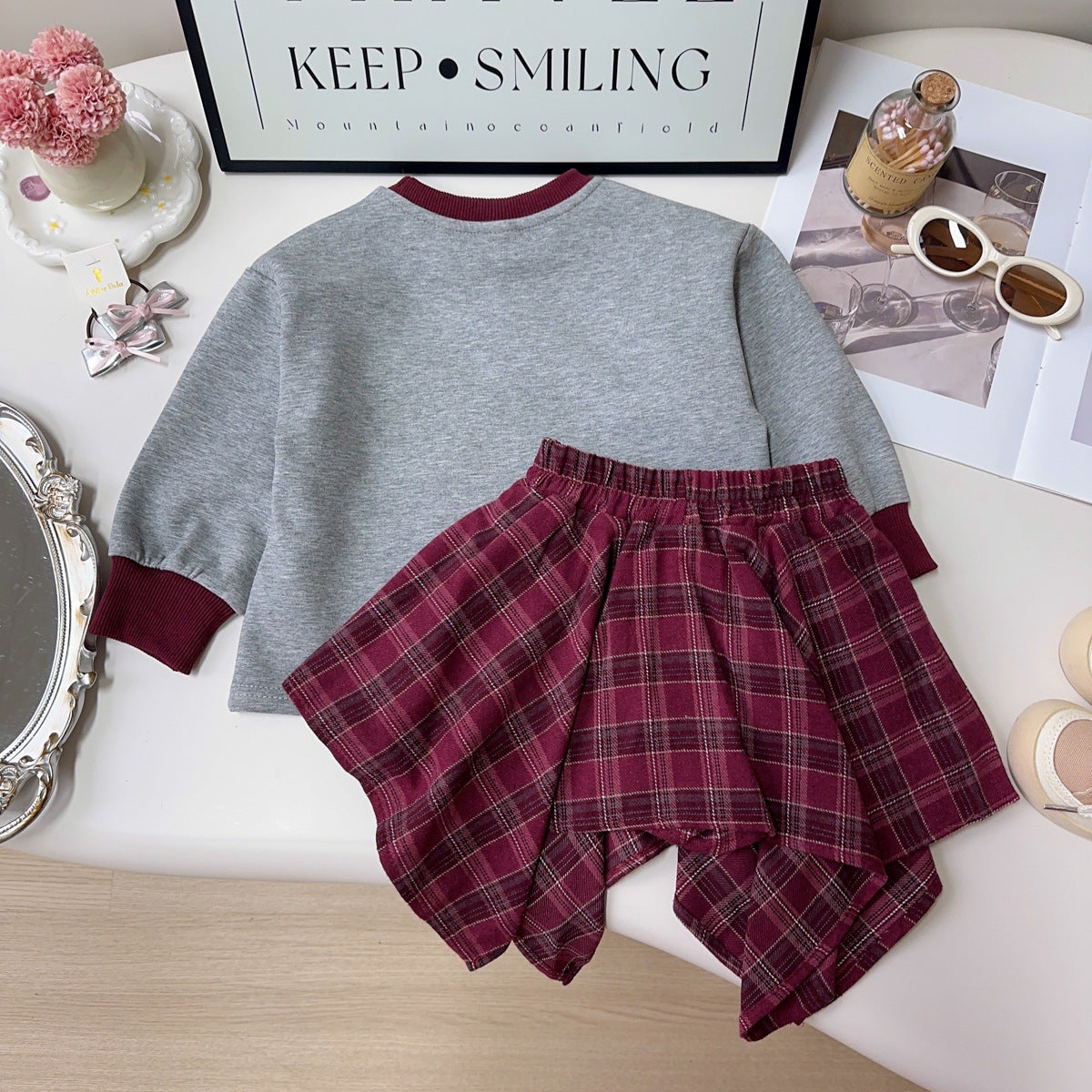 Trendy Autumn 2-Piece Girls' Dress Suit, Ages 2-9 | Color: As the Picture | Image 3