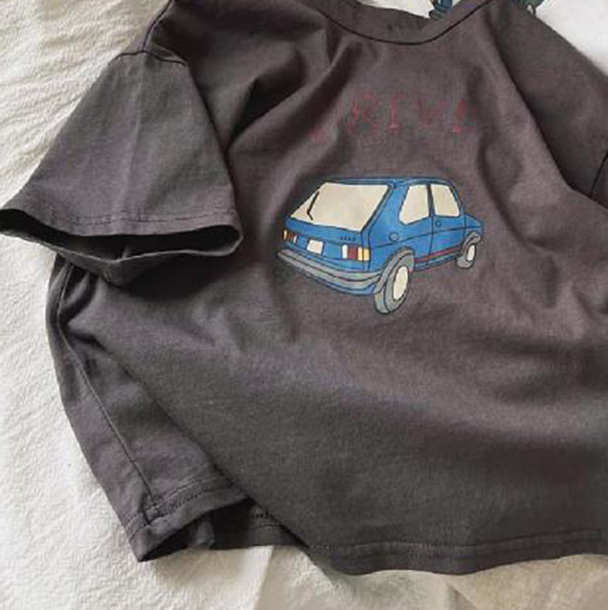 Modern Chic All-Season Minimalist Summer Boys' T-Shirt, Ages 2-11 | Color: Dark Grey | Image 2