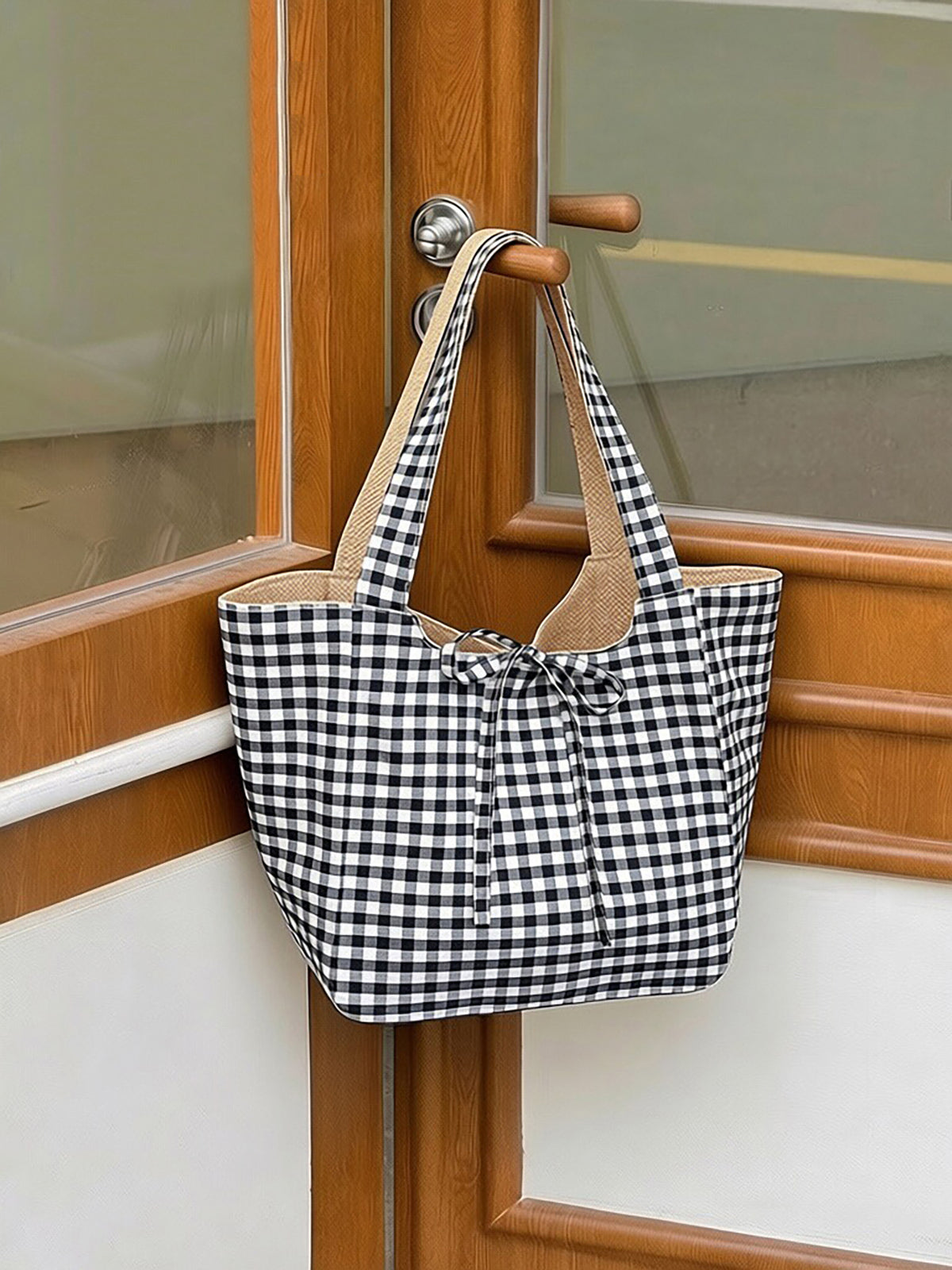 Modern Chic All-Season PU/Artificial Leather/Microfiber Leather, PP/PVC/EVA/PE/ABS, Sequins, Tweed/ Woolen, Net, Straw/Rattan/Natural material weaving, Cloth / Textile Women's Shoulder Bags Tote Bags | Color: Black | Image 2