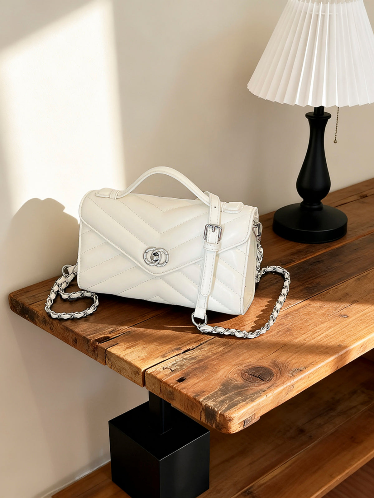 Modern Chic All-Season PU/Artificial Leather/Microfiber Leather Women's Crossbody Bags Other Bags | Color: White | Image 1