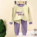 Minimalist Winter 2-Piece Unisex Kids' Pajama Set, Ages 2-9 | Color: Purple | Image 1