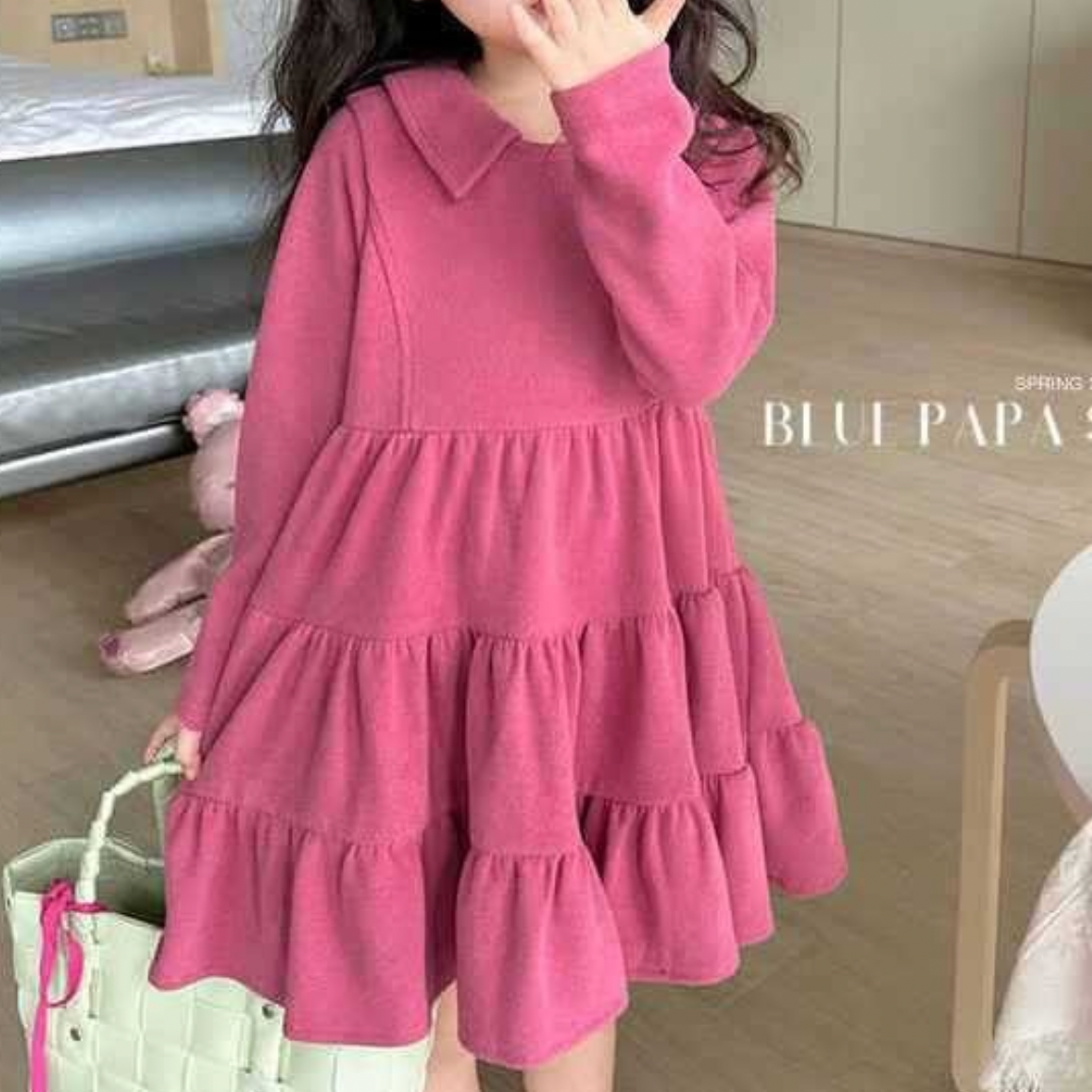 Sweet & Cute Autumn Girls' A-Line Dress, Ages 2-7 | Color: Rose | Image 1