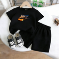 Modern Chic All-Season Casual Sporty Summer 2-Piece Unisex Kids' Pants Suit, Ages 2-9 | Color: Black | Image 1
