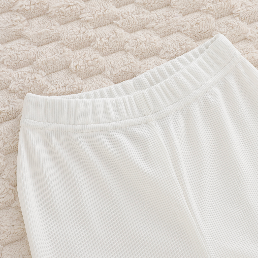Minimalist Autumn 2-Piece Baby Girls' Pants Suit, Ages 0-24 Months | Color: White | Image 2