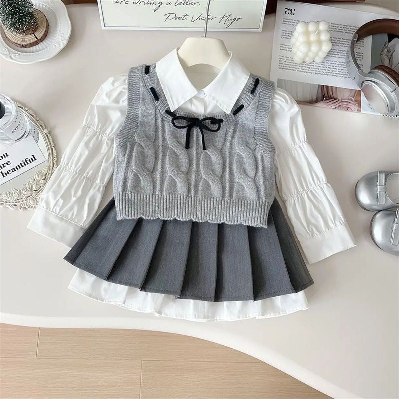 Preppy Winter 3-Piece Girls' Dress Suit, Ages 2-7 | Color: As the Picture | Image 1
