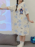 Modern Chic All-Season Sweet Feminine Summer Women 's Short  Sleeve Night Dress | Color: Style 1 | Image 1