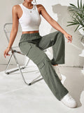 Casual Sporty All-Season Trousers | Color: Army Green | Image 1