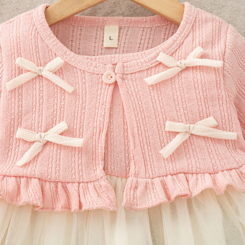 Sweet & Cute Autumn Baby Girls' Dress, Ages 0-12 Months | Color: Pink | Image 3