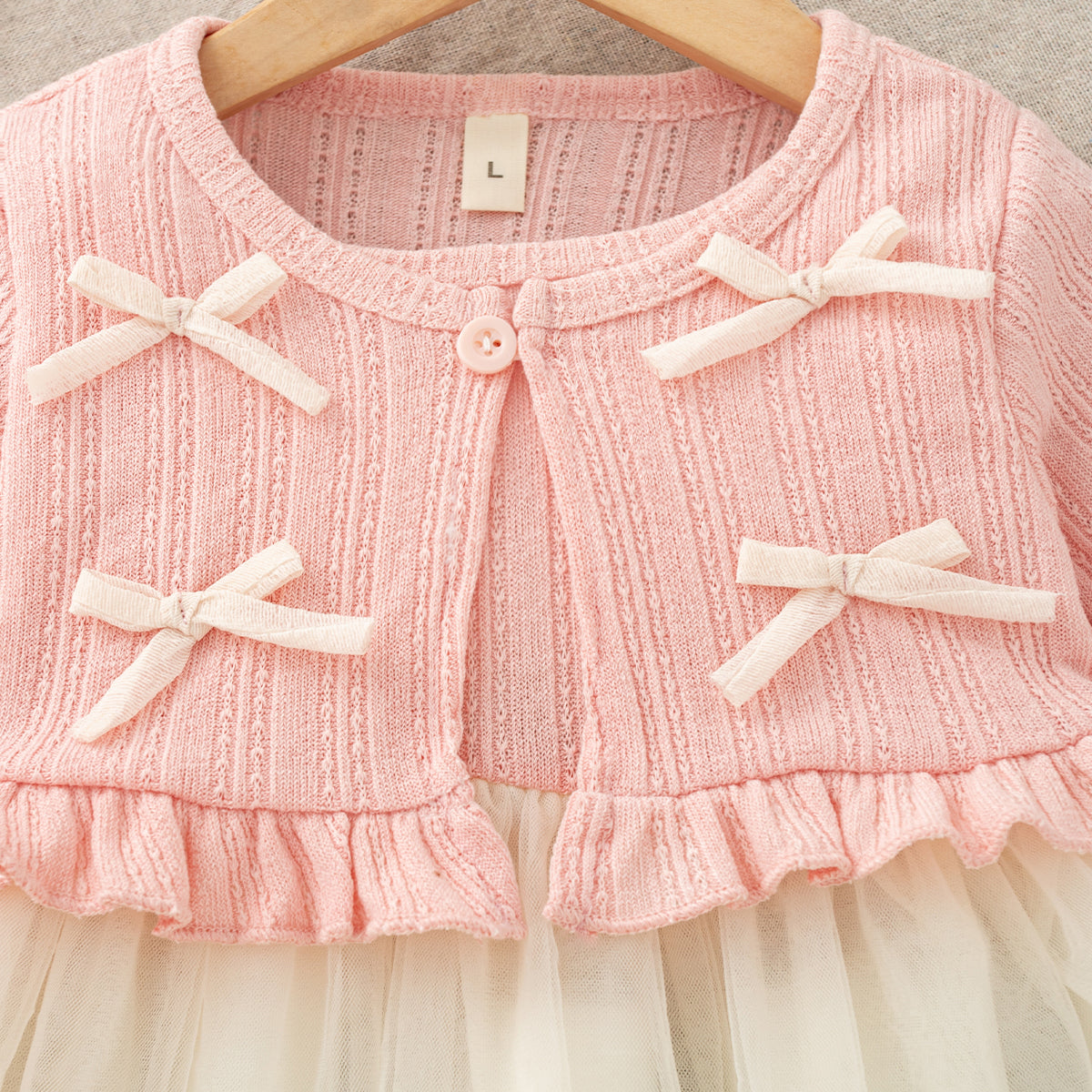Sweet & Cute Autumn Baby Girls' Dress, Ages 0-12 Months | Color: Pink | Image 3