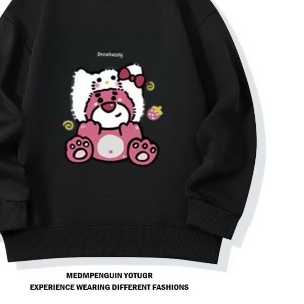 Modern Chic All-Season Minimalist Autumn Unisex Kids' Sweatshirt, Ages 2-14 | Color: Black | Image 2