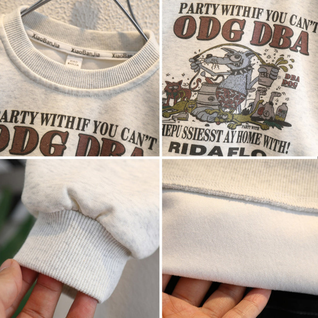 Casual Sporty Spring Boys' Sweatshirt, Ages 2-11 | Color: Grey | Image 2