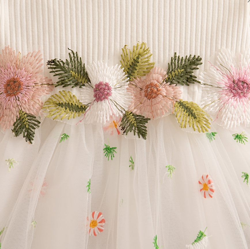 Sweet & Cute Spring Baby Girls' Dress, Ages 3-24 Months | Color: White | Image 2