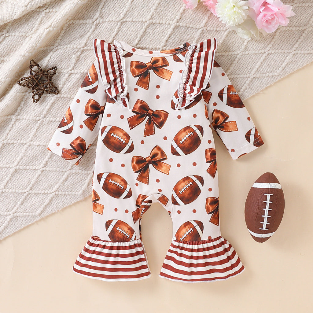Trendy Autumn Baby Girls' Jumpsuit, Ages 0-6 Months | Color: Coffee | Image 3