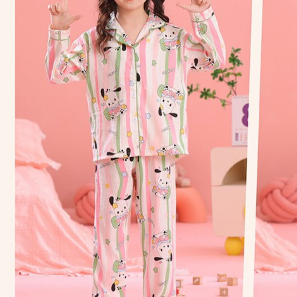 Modern Chic All-Season Casual Sporty Autumn 2-Piece Unisex Kids' Pajama Set, Ages 2-13 | Color: Style 1 | Image 3