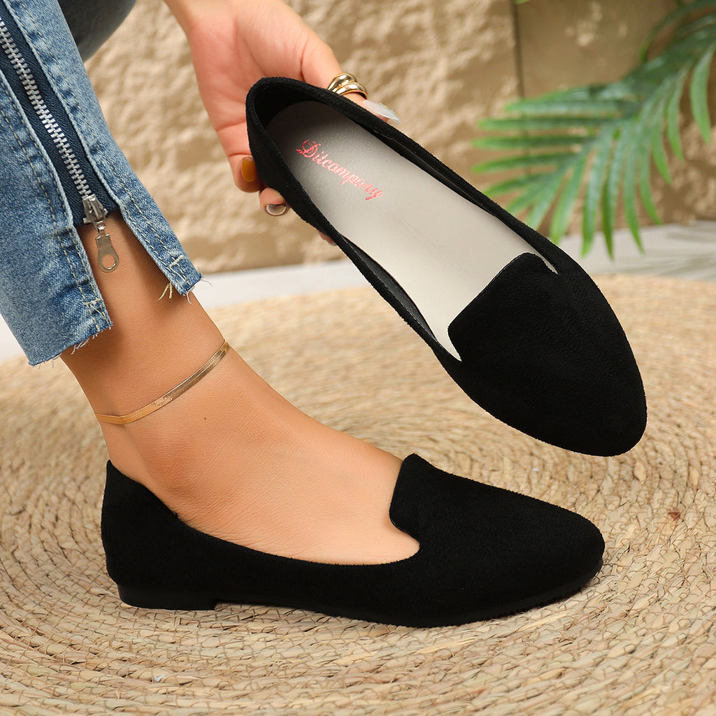 Modern Chic All-Season Cloth / Textile Women's Flat Shoes | Color: Black | Image 3
