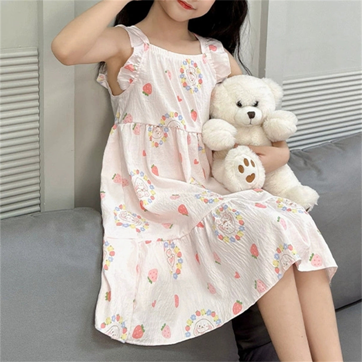Sweet & Cute Summer Girls' Sleep Dress, Ages 2-11 | Color: Style 4 | Image 1