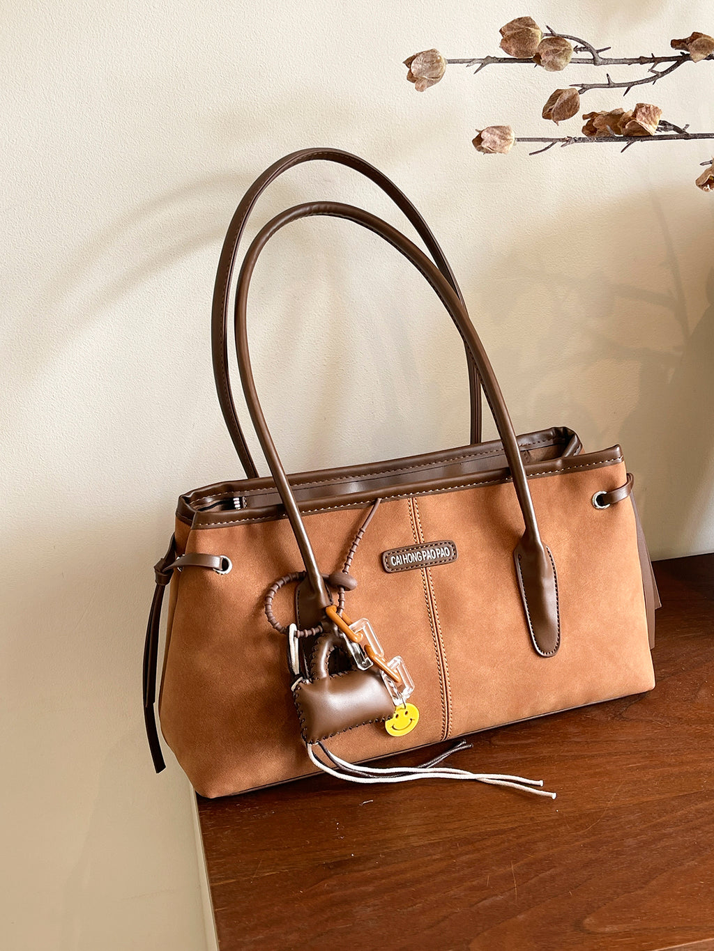 Modern Chic All-Season PU/Artificial Leather/Microfiber Leather, Suede/Oxford/Scrub Women's Shoulder Bags Tote Bags | Color: Brown | Image 3