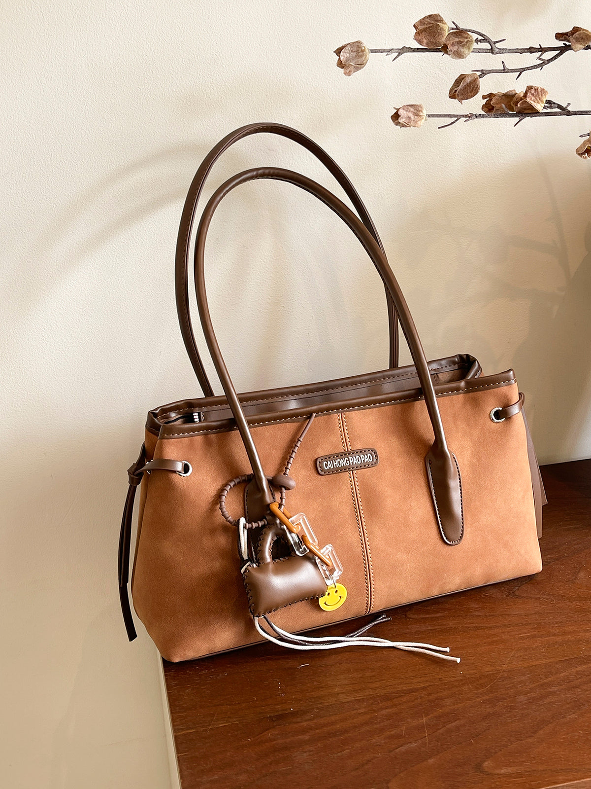 Modern Chic All-Season PU/Artificial Leather/Microfiber Leather, Suede/Oxford/Scrub Women's Shoulder Bags Tote Bags | Color: Brown | Image 3