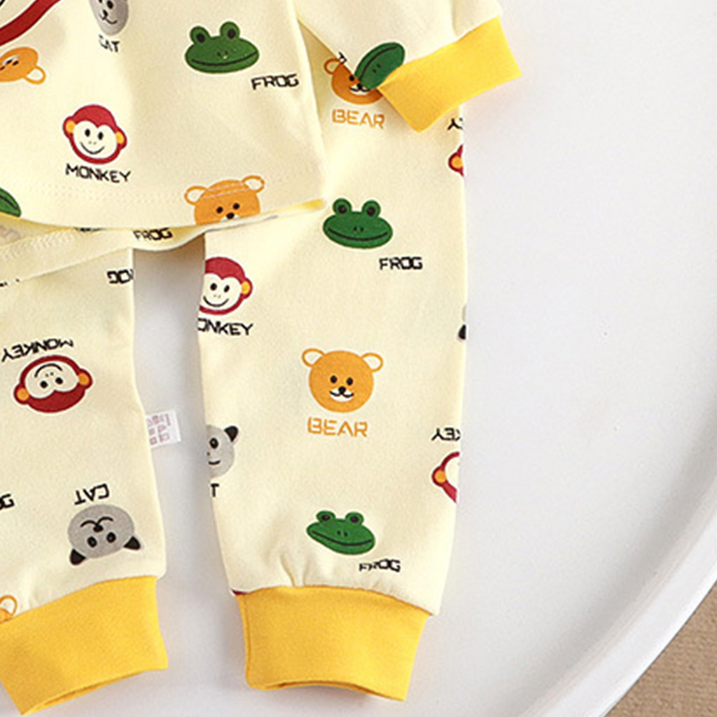 Minimalist Autumn 2-Piece Unisex Kids' Pajama Set, Ages 2-9 | Color: Yellow | Image 2