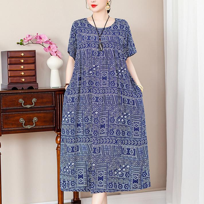 Casual Sporty Summer A-Line Dress | Color: Purplish Blue | Image 1