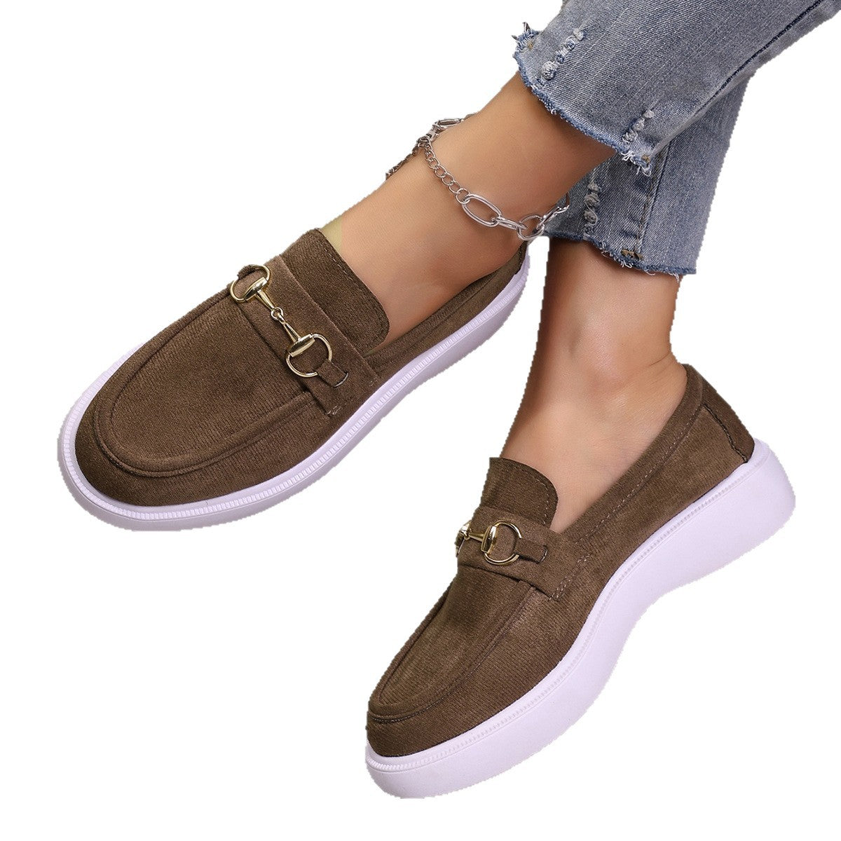 Modern Chic All-Season Cloth / Textile Women's Casual Shoes | Color: Brown | Image 3