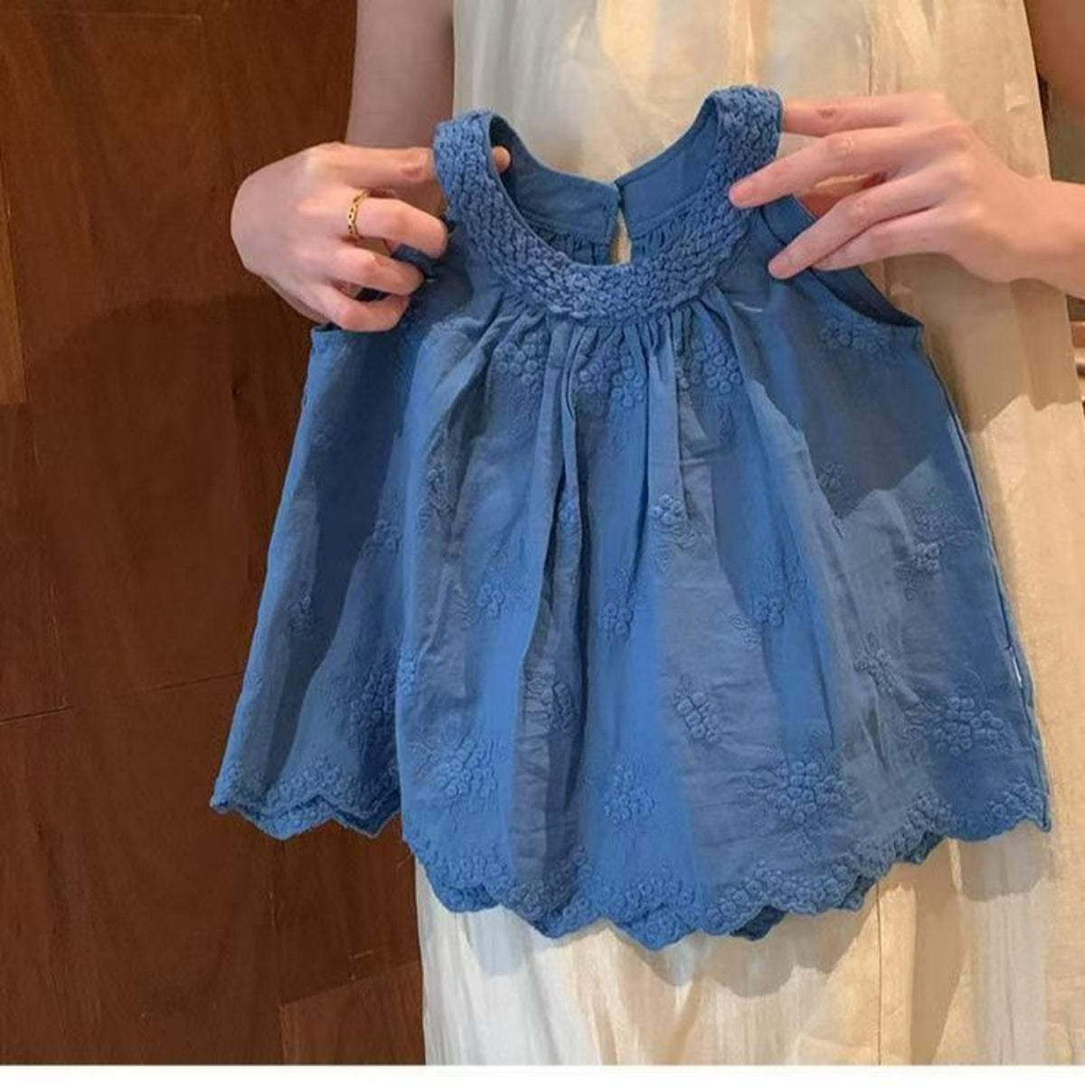 Casual Sporty Summer 2-Piece Girls' Pants Suit, Ages 2-9 | Color: Blue | Image 3