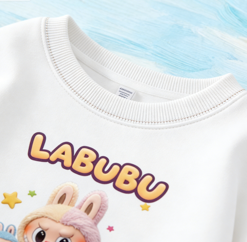 Modern Chic All-Season Minimalist Autumn Unisex Kids' Sweatshirt, Ages 2-14 | Color: White | Image 2