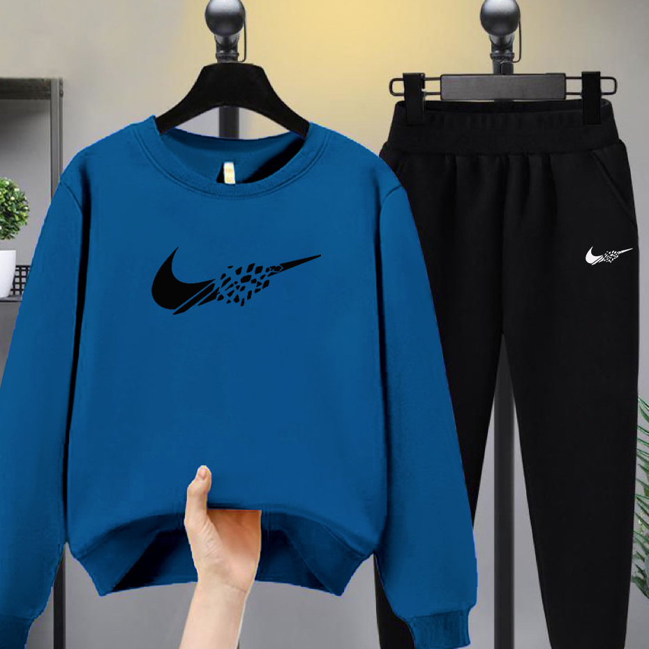 Modern Chic All-Season Casual Sporty Autumn 2-Piece Boys' Pants Suit, Ages 3-14 | Color: Blue | Image 1