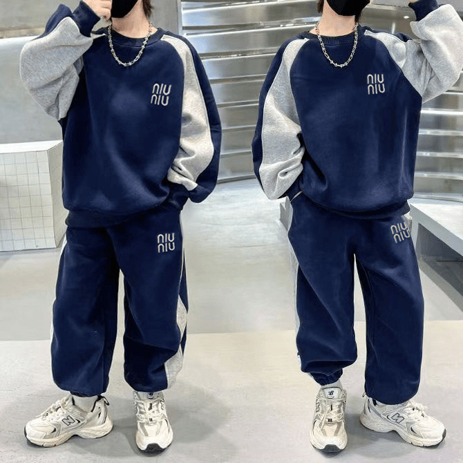 Modern Chic All-Season Casual Sporty Spring 2-Piece Boys' Pants Suit, Ages 6-14 | Color: Navy | Image 1