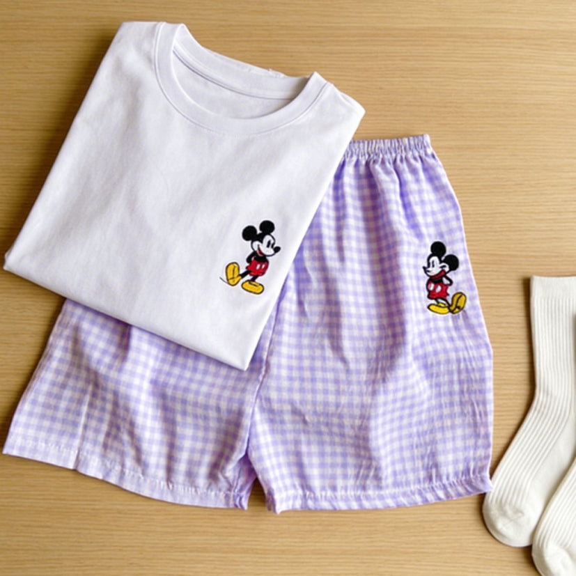 Modern Chic All-Season Sweet Feminine Summer 2 Pcs Women 's Short  Sleeve Sleep Set | Color: Style 1 | Image 3