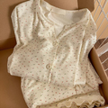 Elegant All-Season 2 Pcs Women 's Long Sleeve Sleep Set | Color: Style 1 | Image 1
