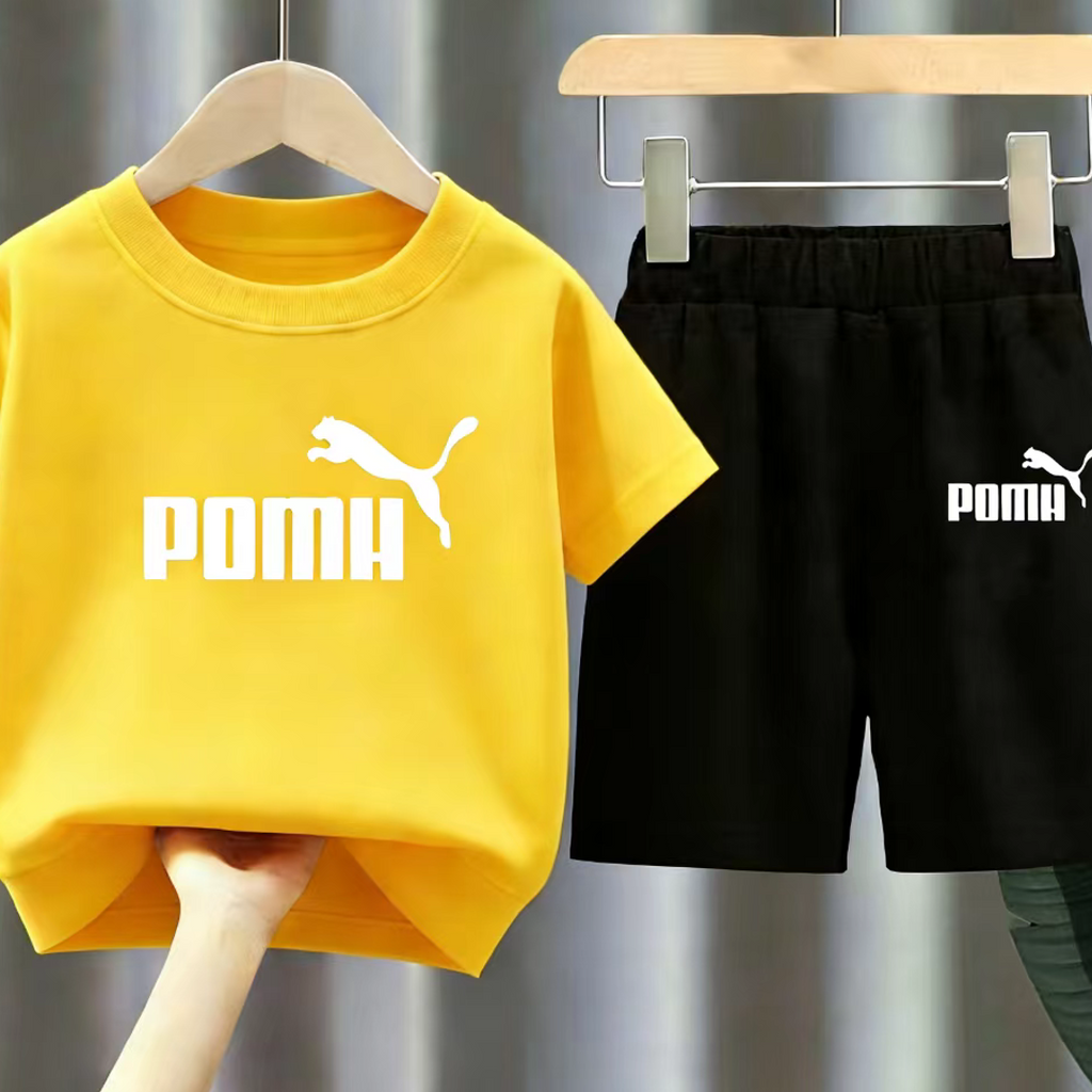 Modern Chic All-Season Casual Sporty Summer 2-Piece Girls' Pants Suit, Ages 2-11 | Color: Yellow | Image 1